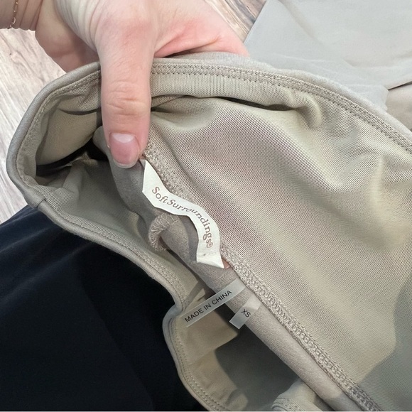 Soft Surroundings Slimming Bootcut Ponte Wide Waist Pull On Trouser Tan - Picture 10 of 10